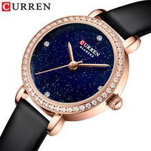 CURREN брендовый светильник, роскошные женские наручные часы с маленьким циферблатом звездного неба, модные кожаные кварцевые женские часы, очаровательный подарок 2024 - купить недорого