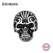 GOMAYA Vintage Skull Patterned Biker Gothic Men's Ring 316L Stainless Steel Punk Hip Hop Ring Titanium Party Fashion Jewelry 2024 - buy cheap