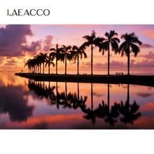 Summer Tropical Backgrounds For Photography Palms Tree Sea Sunset Aurora Dusk Beautiful View Photo Backdrops For Photo Studio 2024 - buy cheap