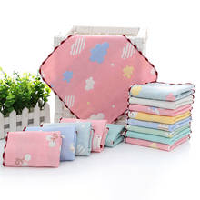 Random Color Cotton Six-layer small towel Small square kindergarten hand towel gauze handkerchief saliva towel Baby cleaning 2024 - buy cheap