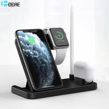 4 in 1 Fast Wireless Charger Dock Stand for iPhone 12 11 XS X 8 Samsung S20 S10 Apple Watch 6 5 Airpods Pro Qi Charging Station 2024 - buy cheap