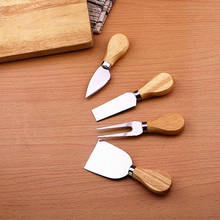 4 шт./компл. Набор ножей с деревянной ручкой, резак для бамбукового сыра, слайсер, кухонный нож из нержавеющей стали, кухонные аксессуары для готовки 2024 - купить недорого