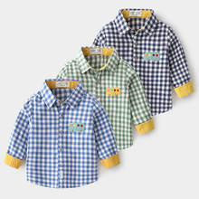 New Long Sleeve Plaid Shirts For Baby Boy Uniforms Children Cotton Tops Turn Down Collar School Shirts For Boys Kids Clothes 2024 - buy cheap