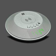 Cargador inalámbrico con Bluetooth, disco de altavoz con diseño creativo, luz indicadora LED de graves potentes, botón de Control, cargador inalámbrico 2024 - compra barato
