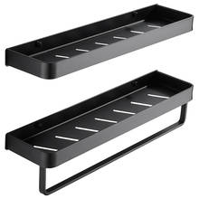 Estante de Almacenamiento negro para el hogar, repisa de drenaje rectangular de aluminio con gancho, estante de cocina 2024 - compra barato