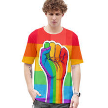 Camiseta lgbtq arco-íris e lésbicas, masculina/feminina, casual, moda de hip hop, harajuku, streetwear 2024 - compre barato