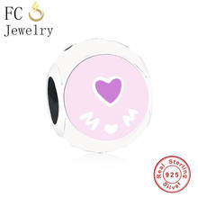 FC Jewelry Fit Original Charm Bracelet 925 Sterling Silver Pink Enamel Love Mom Bead For Making Women Mother's Day Berloque 2021 2024 - buy cheap
