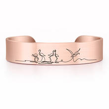 Flamingo aço inoxidável escovado punho 15mm largura bangle 4 cores pulseira jóias presentes tamanho ajustável para homem e mulher 2024 - compre barato
