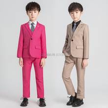 Terno formal de casamento infantil, roupa para festas de casamento, blazer, jaqueta, calça, smoking, piano, cerimônia de formatura, 2 a 12 anos 2024 - compre barato