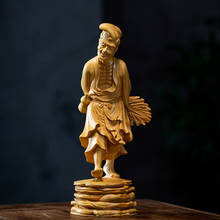 La leyenda del monje loco, Buda de madera, estado de prosperidad, Ji GONGO, religión china, Feng Shui, decoración del hogar, talla de madera sólida 2024 - compra barato