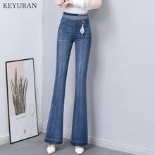 Woman Fashion Jeans Elastic Waist High Waist Loose Denim Pants 2021 New Ladies Flare Jeans Women Casual Slim Fit Jeans Plus Size 2024 - buy cheap