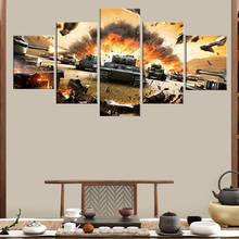 Canvas Painting Prints Home Decoration 5 Panel World Of Tanks Video Game Wall Art Modular Pictures Poster Living Room Framework 2024 - buy cheap