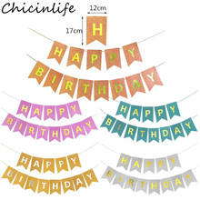 Chicinlife-pancarta de feliz cumpleaños para niños y adultos, decoración para fiesta de cumpleaños, banderines, suministros, 1 Juego 2024 - compra barato