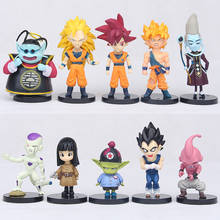 10pcs/set Dragon Ball Z Gods and Gods Goku Vegeta Vis Demon Action Figure Doll Decoration Model Toy Children's Gift 2024 - buy cheap