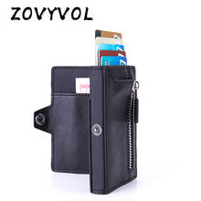 Zovyvol-carteira inteligente masculina, suporte com botões, chave, porta-cartões, moedas, porta-cartões 2024 - compre barato