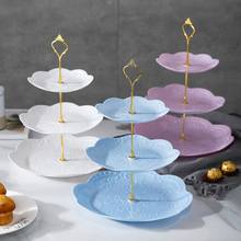 Soporte desmontable para Tartas de estilo europeo, plato de pastelería de 3 niveles para magdalenas y frutas, soporte para postre, decoración para fiesta de boda y hogar 2024 - compra barato