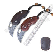 Mini Folding Knife Pea VG10 Damascus Blade High Hardness Outdoor Survival Knife Wood Handle Pocket Knife Portable Knife 2024 - buy cheap