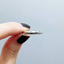 Anéis de dedo punk prateados para mulheres, anel antigo de sorriso, presente de natal, joia 2024 - compre barato