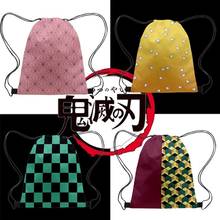 Demônio slayer: kimetsu não yaiba mochila bolsa de lona kamado tanjirou sacos de escola menina feminina nezuko saco de notebook cosplay 2024 - compre barato