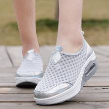 Casual breathable sneakers woman shoes 2022 new fashion mesh slip-on platform sneakers female vulcanized shoes tenis feminino 2024 - buy cheap