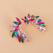 JURAN New Retro Multi Color Long Hanging Earrings For Women Metal Rhinestone Drop Earrings Luxury Fashion Jewelry Accessories 2024 - buy cheap