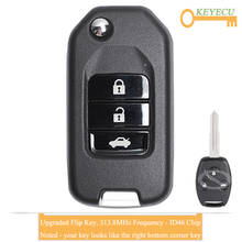 KEYECU Upgraded Flip/ Folding Remote Control Key for Honda Civic 2009 2010 2011 2012 2013, Fob 3 Buttons - 313.8MHz - ID46 Chip 2024 - buy cheap