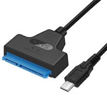 Cable USB 3,0 a SATA de 2,5 pulgadas, adaptador de puerto serie SSD de 3,0 pulgadas, tipo C a SATA de 22 pines 2024 - compra barato