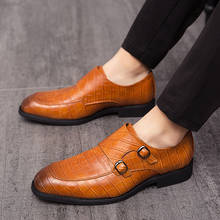 2021 Classic Crocodile Pattern Business Flat Shoes Men Designer Formal Dress Leather Shoes Men's Loafers Christmas Party Shoes 2024 - buy cheap