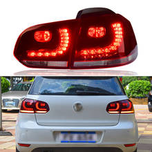 Para VW Golf 6 luces traseras LED 2009-2012 Golf mk6 estilo de coche cola accesorios de luz de la lámpara de cola lámpara trasera DRL + de + Parque + señal led 2024 - compra barato
