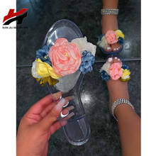 NAN JIU MOUNTAIN 2021 Summer Woman Sandals Flat Open Toe Flower Shoes Fashion Handmade Outdoor Slippers Plus Size 43 2024 - buy cheap
