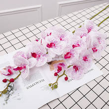 Phalaenopsis-flores artificiais de 9 cabeças, 2 segundos, artificial, pu, decoração para casa, parede, casamento, orquídea 2024 - compre barato