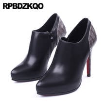 Dedo do pé apontado outono preto novo salto alto queda tornozelo stiletto botas fetish designer sapatos femininos de luxo 2021 senhoras extremas botas 2024 - compre barato