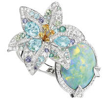 Popular Ladies Fashion Colorful Flower Opal White Zirconia Crystal Female Alloy Ring for Women Party Jewelry Accessories 2024 - buy cheap