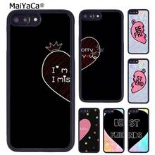 Funda de teléfono con frase de MaiYaCa Besties Best Friends BFF, carcasa suave a juego para iphone 11, 12 Pro MAX, X, XR, XS MAX, 6, 6S, 7, 8 Plus, 5, 5S 2024 - compra barato