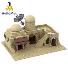 Buildmoc татуировка из фильма "звезда", двойное здание MOC, пустыня, деревня, строительство городского дома, архитектура, строительные блоки, игрушки, подарки для детей 2024 - купить недорого