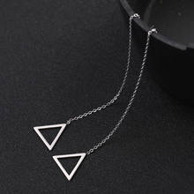 Sipuris Korean Geometric Triangle Drop Earrings Women Stainless Steel Long  Linear Threader  Dangle Jewelry Making Ear Pendants 2024 - buy cheap