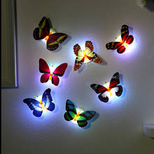 LED Light Night Atmosphere Lamp with Colorful Changing Butterfly Indoor Light Suction Pad Home Party Desk Wall Decor Sticker 2024 - buy cheap
