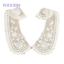 1pair High quality white cotton embroidery Lace Ribbon fabric trim collar sewing DIY Neckline women dress Cloth wedding decor 2024 - buy cheap