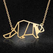 100% Stainless Steel Animal Beaver Fashion Necklace for Women Special Gift Wholesale Personality Jewellery 2024 - buy cheap