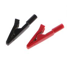 2 Pcs Insulated Alligator Clip 2mm Banana Female Adapter Meter Test Probe Black Red 2024 - buy cheap
