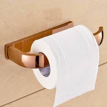 Portarrollos de papel higiénico de latón para baño, accesorios de montaje en pared, de lujo, oro rosa 2024 - compra barato