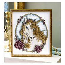 11/14/18/27/22/25/28CT   Counted Cross Stitch Kit Unicorn majestic Rose Cloud Horse 2024 - buy cheap