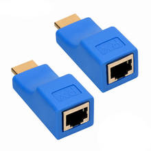 4K HDMI-совместимый удлинитель, удлинитель RJ45 портов, Сетевой удлинитель LAN до 30 м, кабель Ethernet CAT5e / 6 UTP LAN 2024 - купить недорого