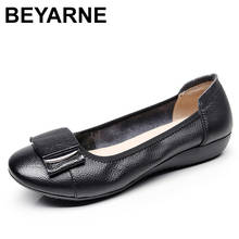 Beyarnewomen sapatos femininos de couro legítimo, calçados baixos casuais para trabalho, loafers, novos sapatos para mulheres, tamanho plus 35-43e895 2024 - compre barato