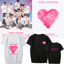 TREASURE Album THE FIRST STEP CHAPTER TWO KPOP O-Neck White Black Pink Short Sleeve T Shirt K-pop Loose Tops Tees T-shirt PT1211 2024 - buy cheap