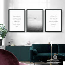 Nordic Black and White Sea Landscape Wall Canvas Painting Posters And Prints Minimalism Motto Wall Picture For Living Room Decor 2024 - buy cheap