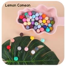 100Pcs 15mm Silicone Food Grade Teething Beads Round Loose Colorful Baby Chewable Beads BPA Free SiliconeTeether For DIY 2024 - buy cheap