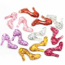 Resina colorida cabochons miniatura brilho em pó sapatos de salto alto diy jóias acessórios fazendo artesanato 2024 - compre barato