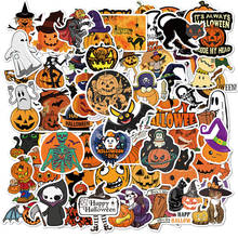 50PCS Cute Halloween Pumpkin Stickers Car Skateboard Phone Guitar Laptop Bicycle Waterproof Cartoon Sticker Decal Toy for Kids 2024 - buy cheap