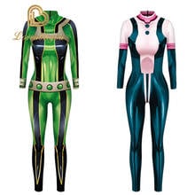 Аниме Мой Boku no Hero Academy косплей костюм для женщин Asui Tsuyu Froppy Zentai Комбинезоны Боди костюмы на Хэллоуин C131 2024 - купить недорого